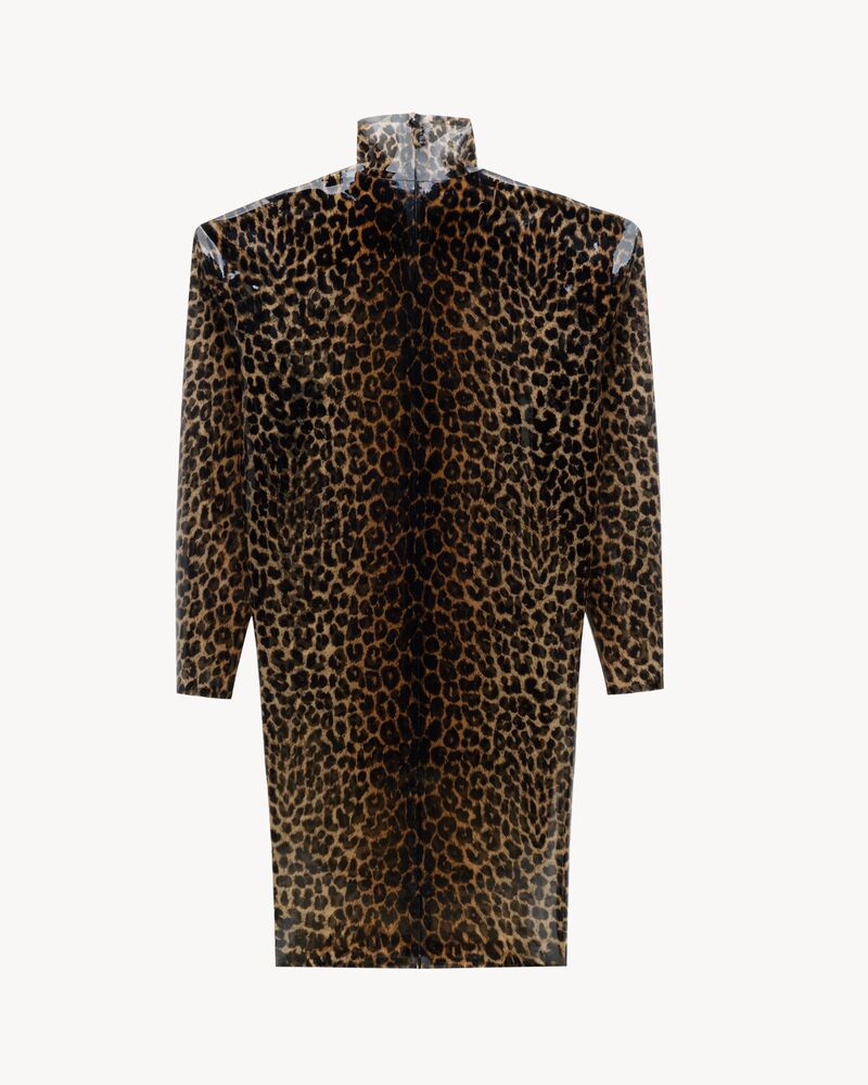 豹纹硅胶方正版型连衣裙