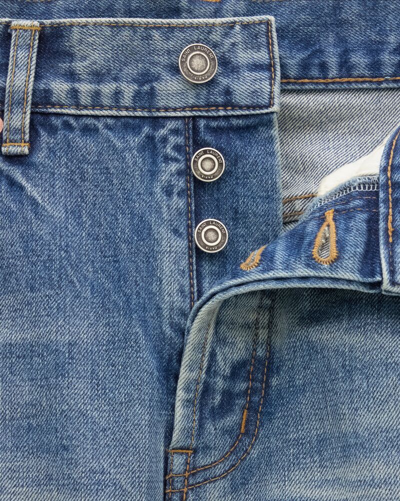 本杰明蓝色宽松牛仔裤