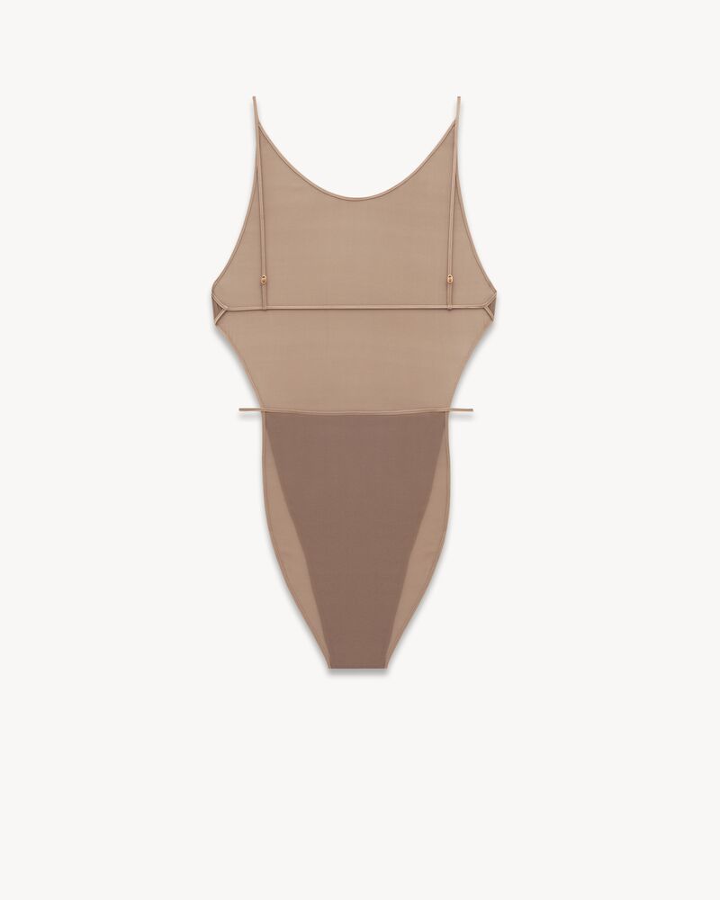 弹力桑蚕丝乔其纱露背连身衣