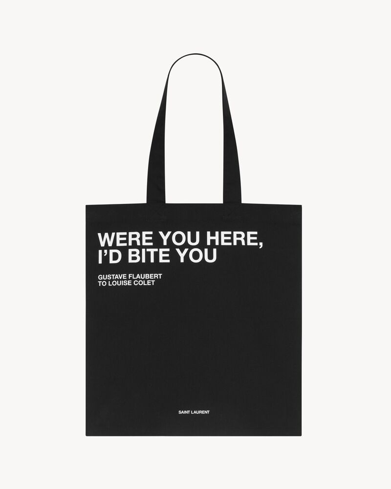 SAINT LAURENT圣罗兰中国官方网站 “WERE YOU HERE, I'D BITE YOU”托特包