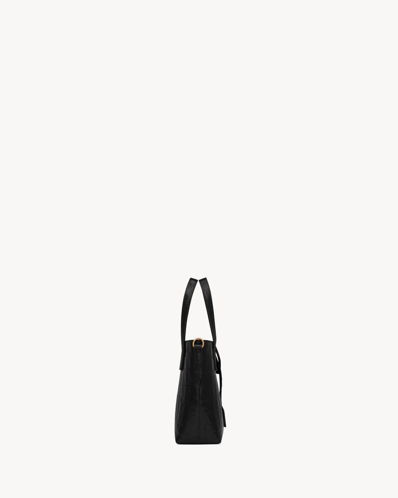 SHOPPING SAINT LAURENT迷你鳄鱼纹压印皮革手袋