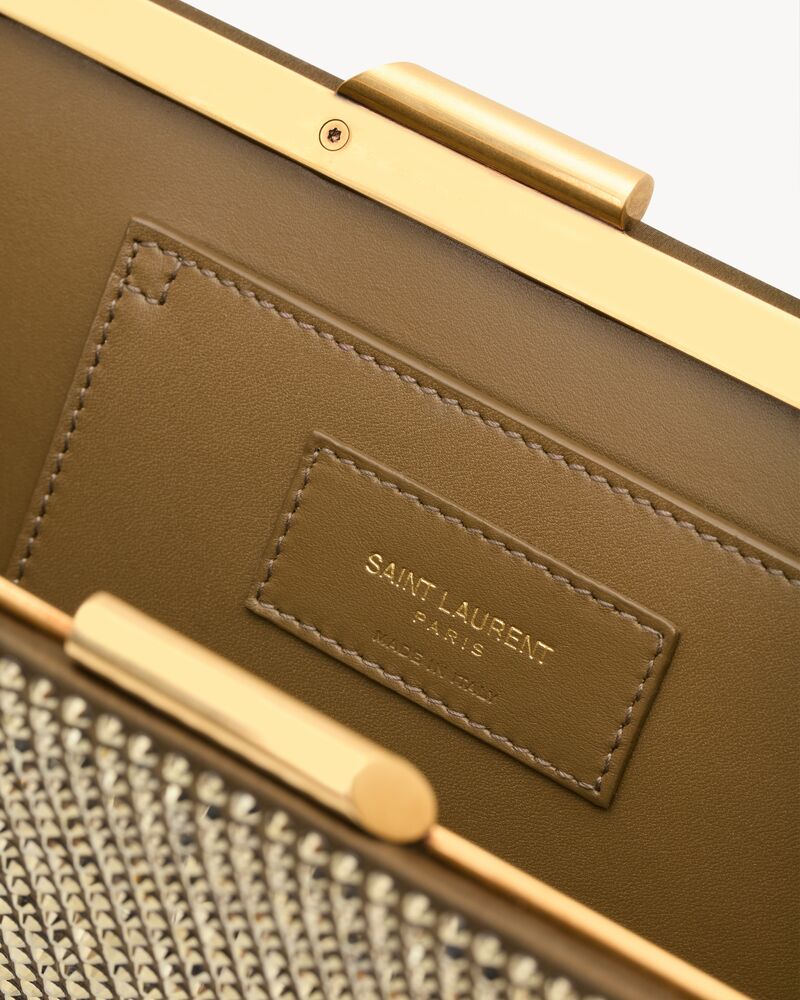 MIDNIGHT小号缎面和仿水晶手拿包