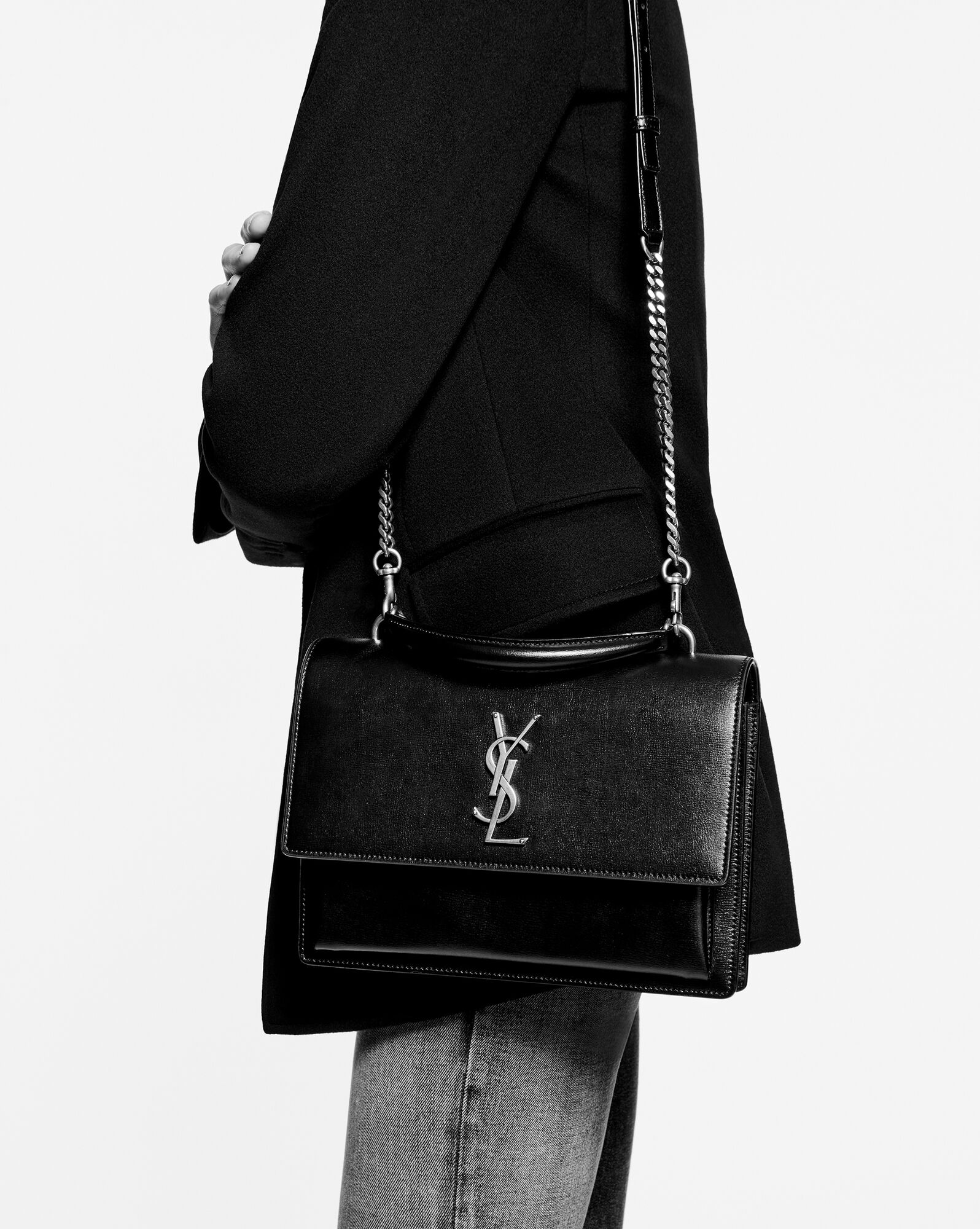 圣罗兰sunset中号光滑皮革手袋_saint laurent圣罗兰官方网站 | ysl.