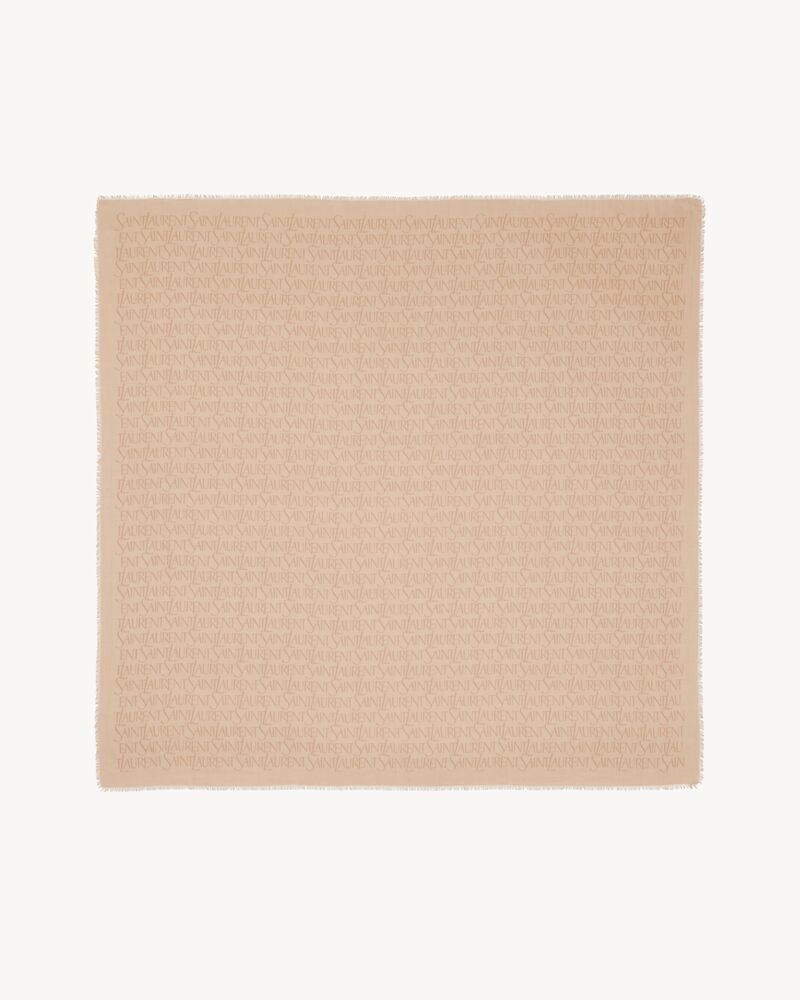 Saint Laurent莫代尔和山羊绒大号方形围巾