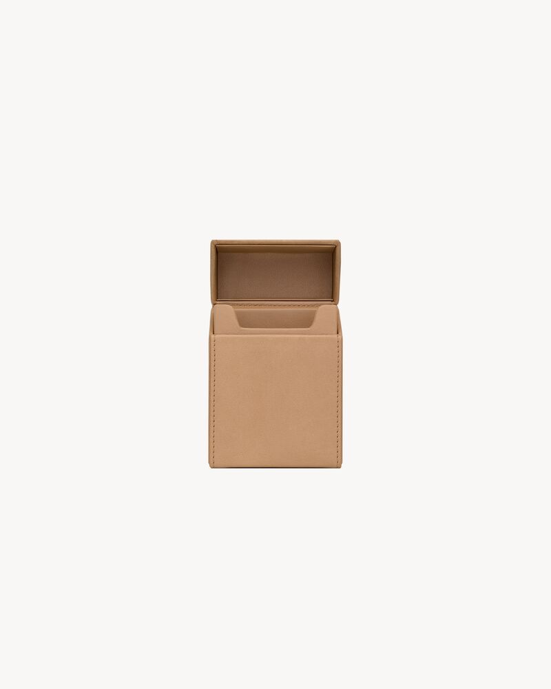 SAINT LAURENT PARIS植鞣皮革香烟盒