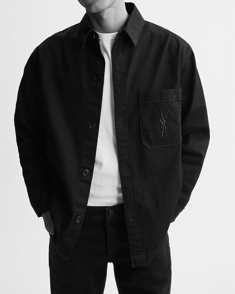 LE CASSANDRE棉质亚麻华达呢衬衫式外套