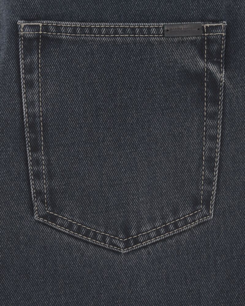 深蓝黑色修身牛仔裤