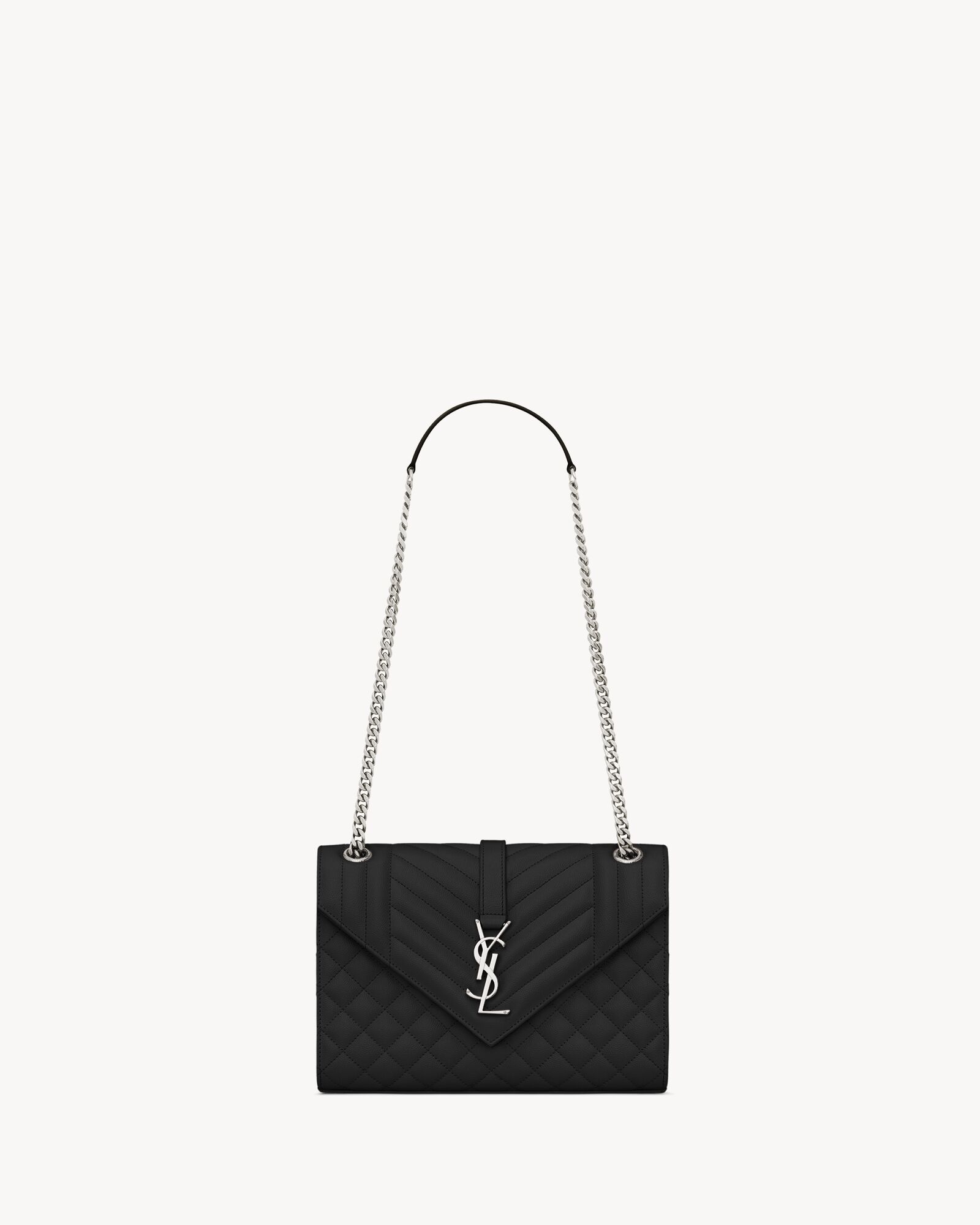 ENVELOPE中号粒面绗缝皮革手袋