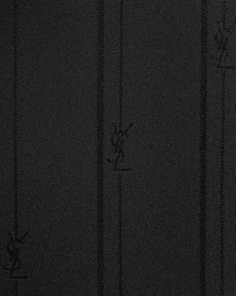 YVES衣领哑光和亮面CASSANDRE条纹桑蚕丝衬衫