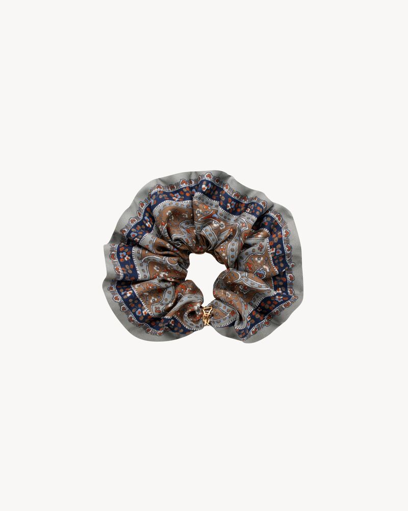 LE CASSANDRE佩斯利花纹桑蚕丝斜纹弹性发圈