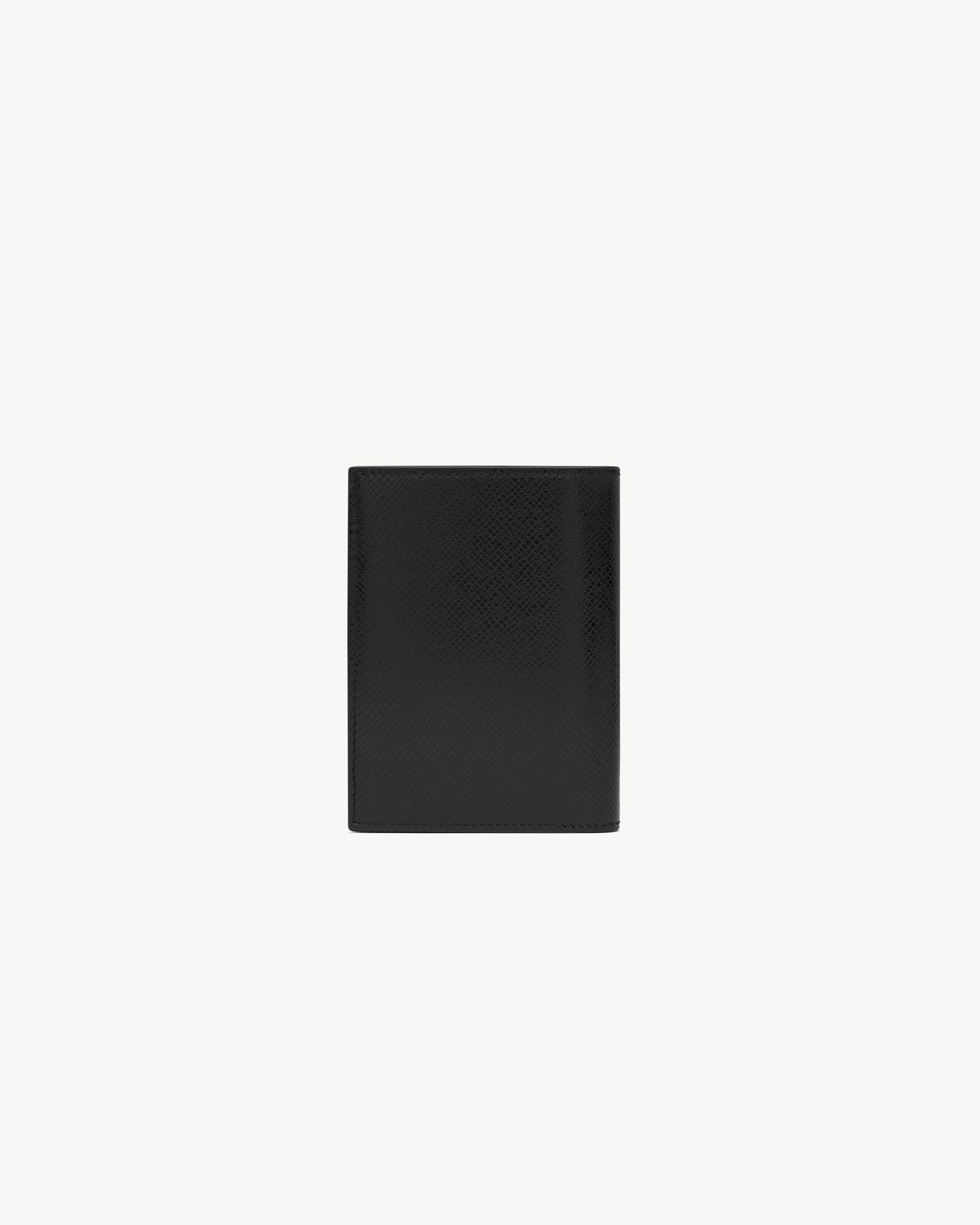 Saint Laurent Paris涂层树皮纹皮革信用卡钱包