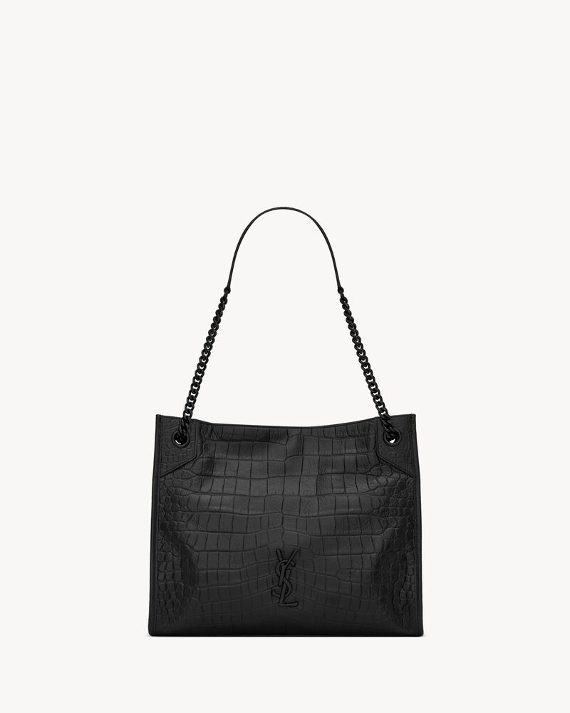 NIKI SHOPPING中号鳄鱼纹压花皮革手袋