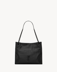 NIKI SHOPPING中号鳄鱼纹压花皮革手袋