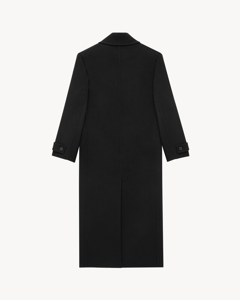 拉绒山羊绒和羊毛长款大衣