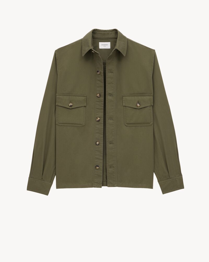 棉斜纹布外套式衬衫