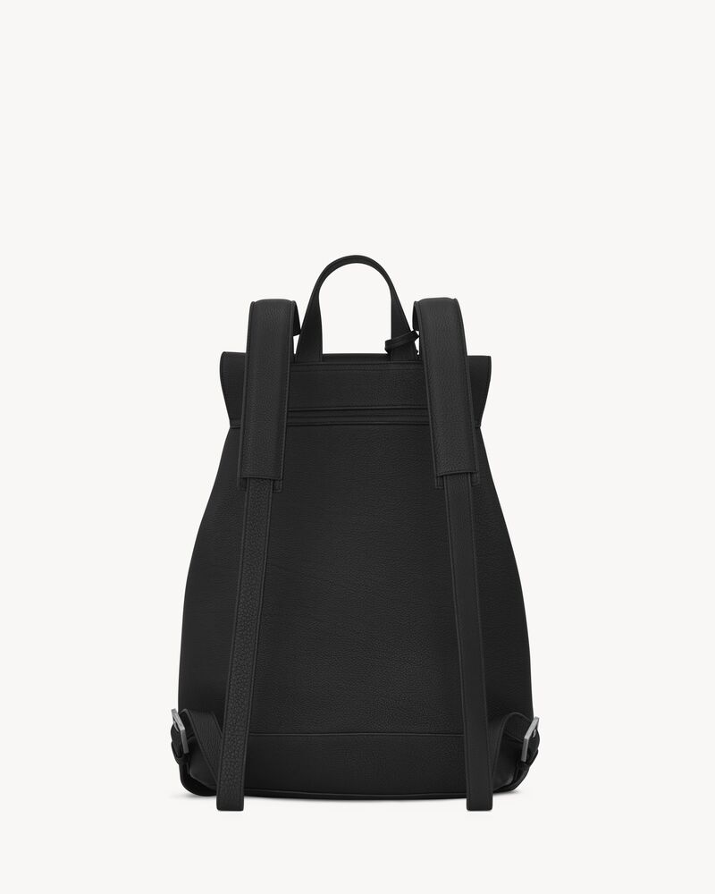 黑色粒纹真皮sac de jour souple背包