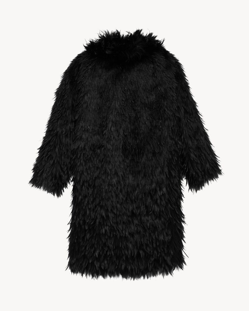 桑蚕丝欧根纱和羽毛大衣