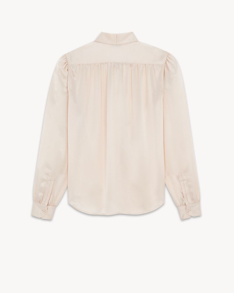 花结领桑蚕丝缎面衬衫