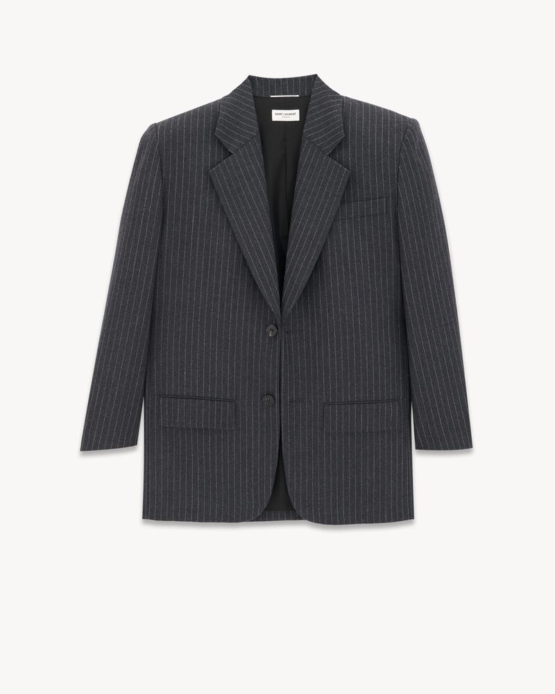 RIVE GAUCHE条纹法兰绒超大外套