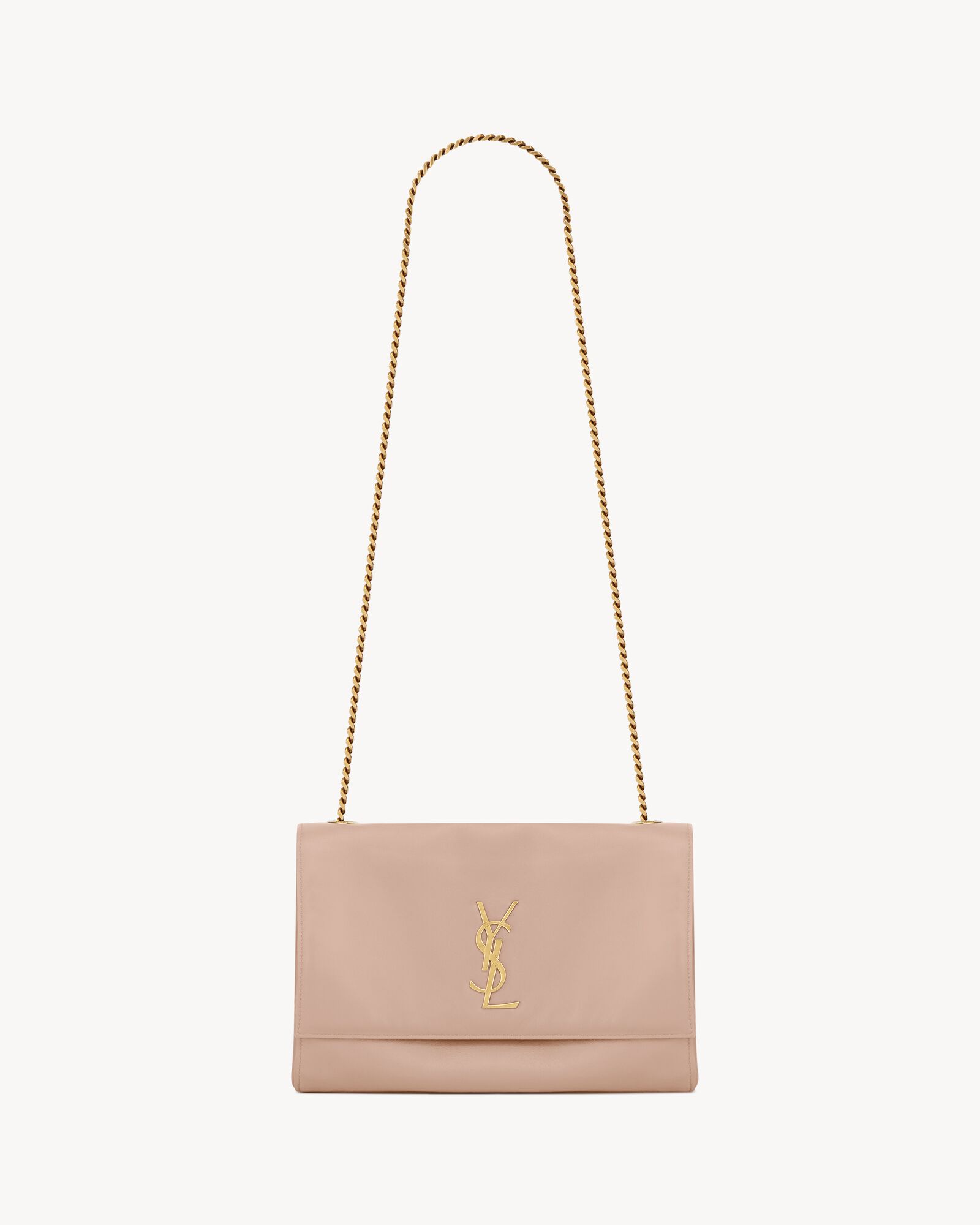 圣罗兰kate亮面皮革和绒面材质中号柔软/双面链条包_saint laurent