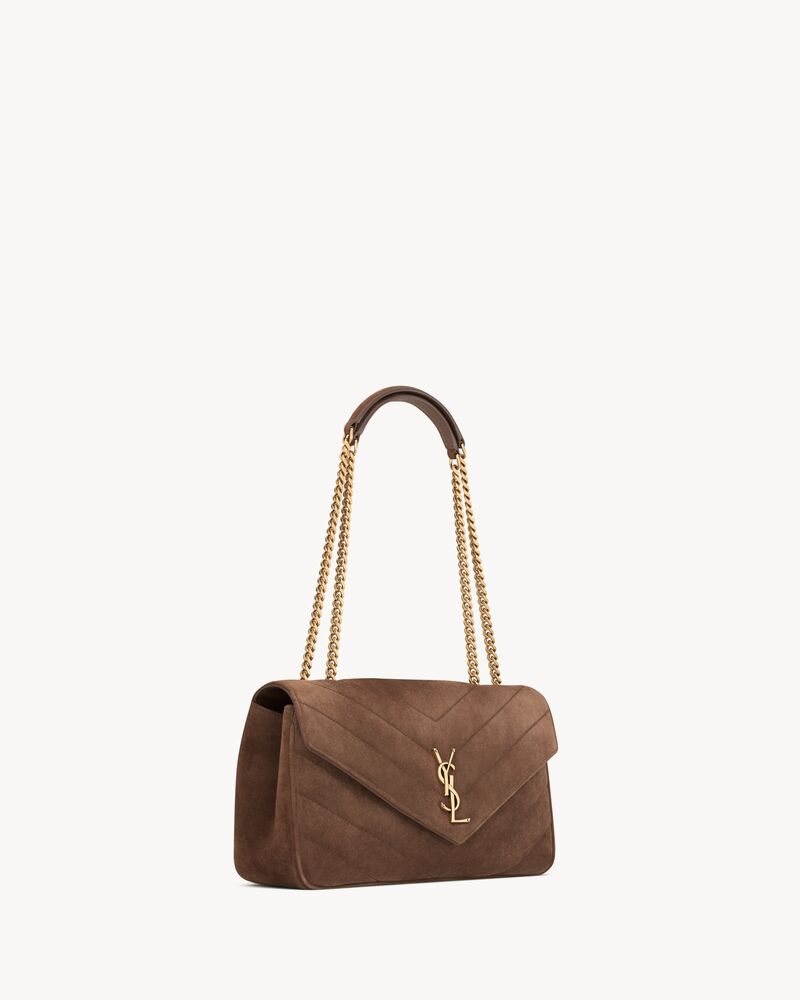 LOULOU中号绗缝绒面革手袋