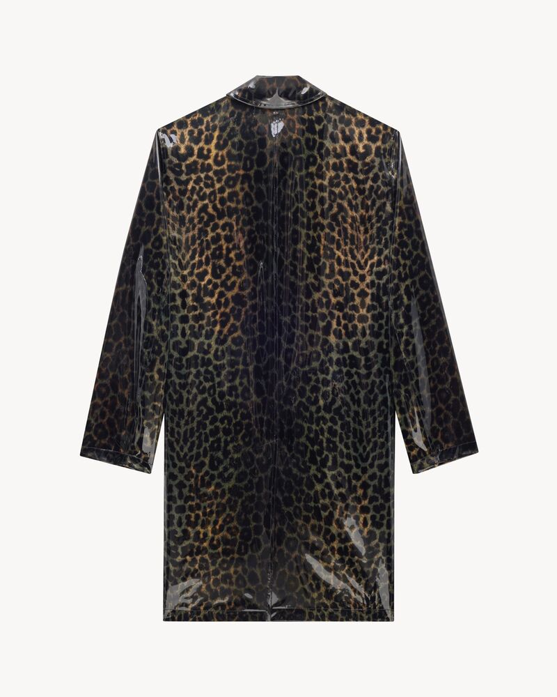 豹纹聚氨酯Mac大衣