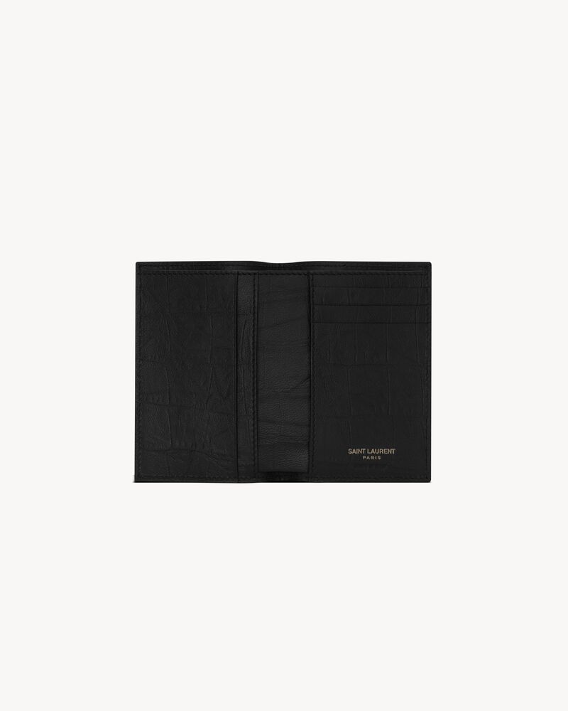 CASSANDRE鳄鱼纹压印皮革信用卡包