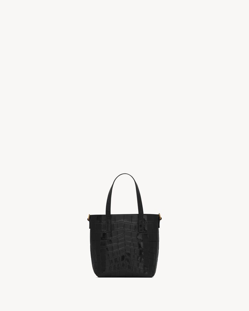 SHOPPING SAINT LAURENT迷你鳄鱼纹压印皮革手袋