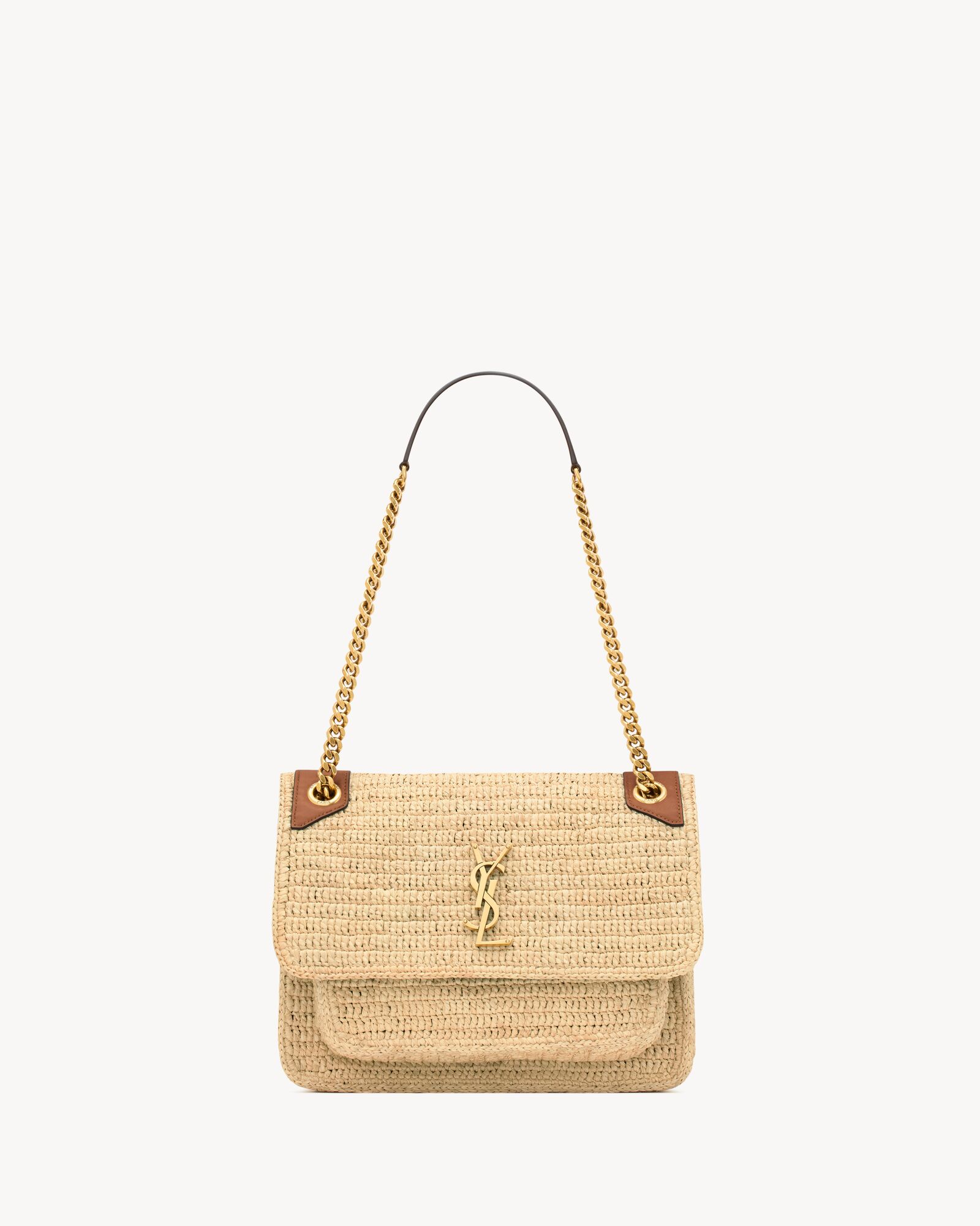 NIKI中号拉菲草手袋