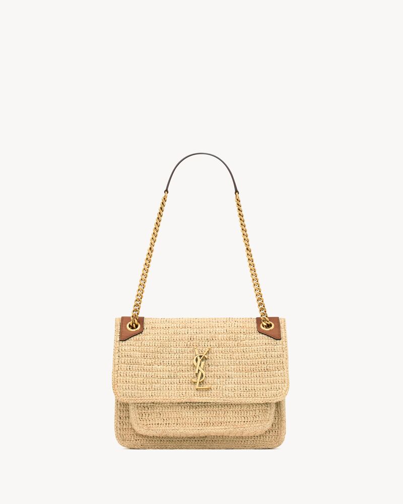 NIKI中号拉菲草手袋