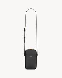 SAINT LAURENT PARIS NANO号光滑皮革手袋