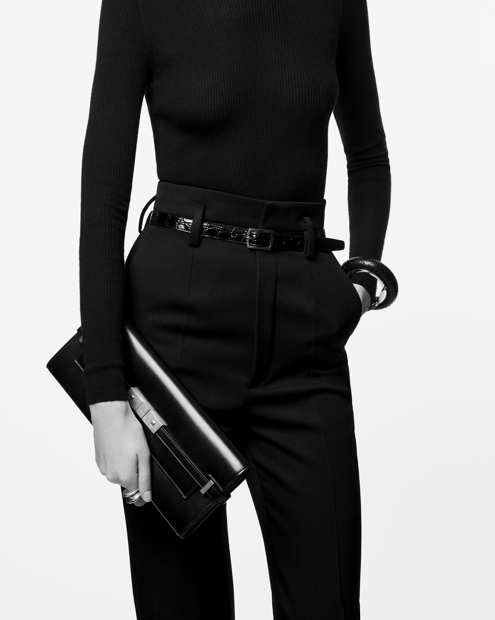 manhattan box saint laurent皮革手拿包