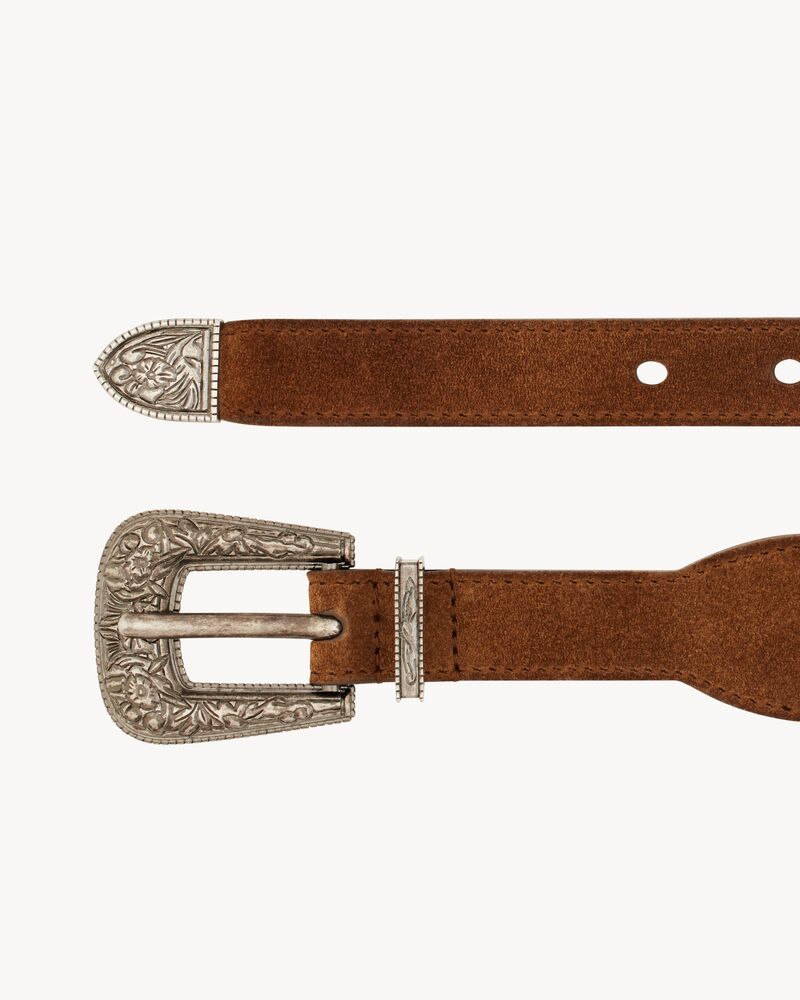 FOLK绒面材质和金属搭扣腰带