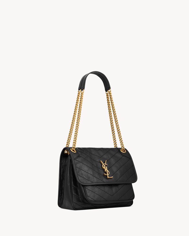 NIKI中号复古皮革手袋
