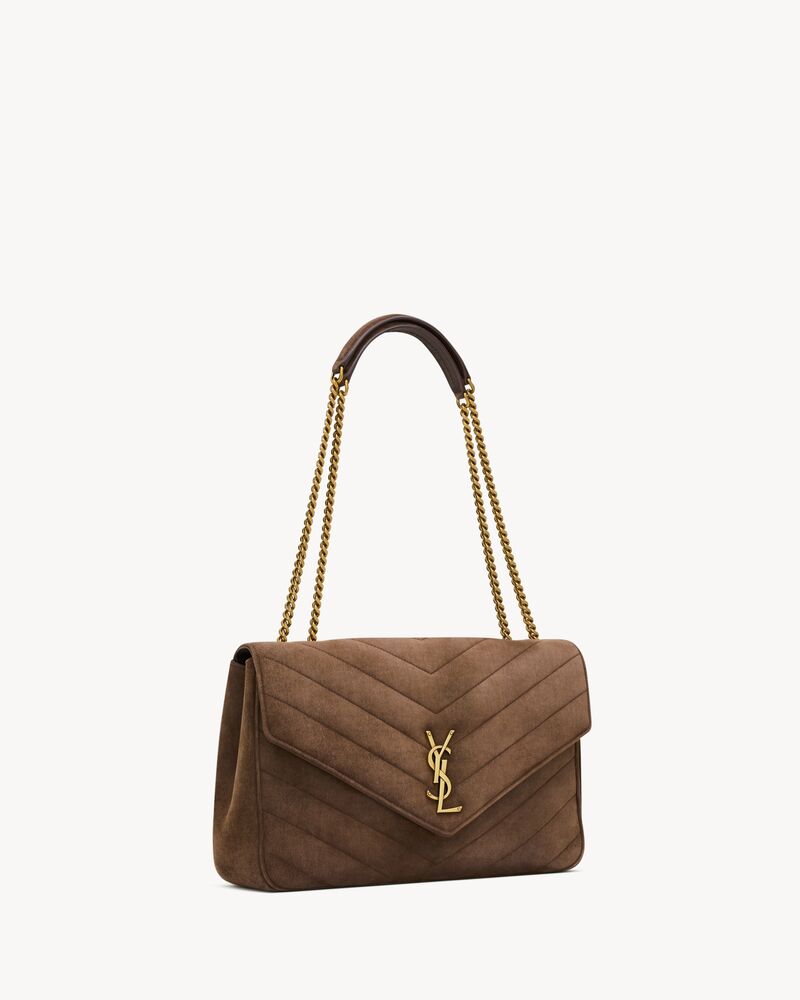 LOULOU大号绗缝绒面革手袋