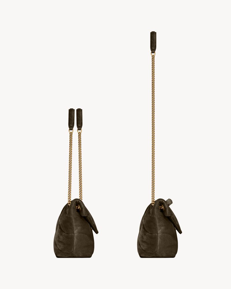 PUFFER小号绒面革手袋