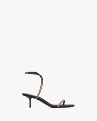 Nuit绉缎和仿水晶凉鞋