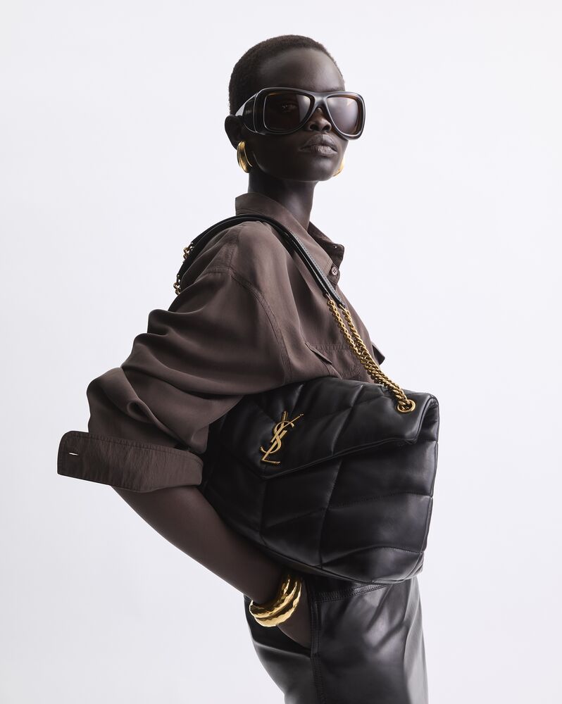 PUFFER中号羊皮革手袋