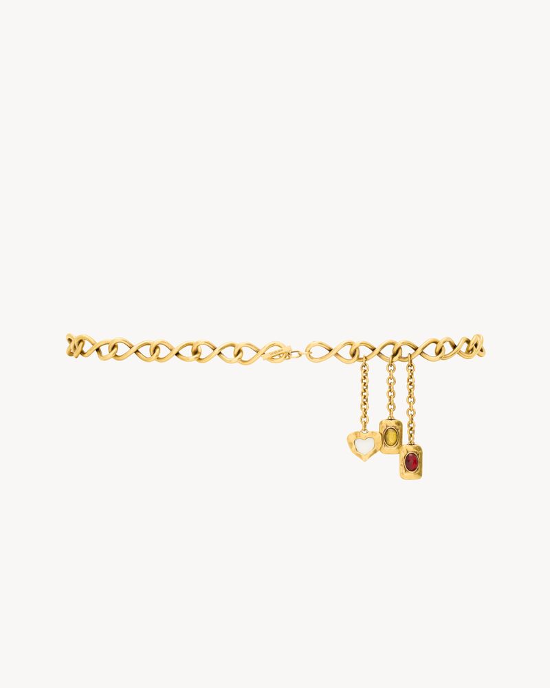 金属和树脂吊坠链条腰带