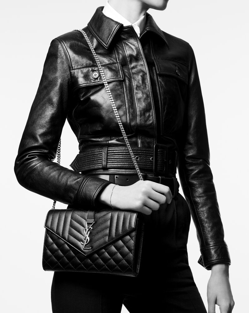 CASSANDRE混合绗缝皮革链条钱包