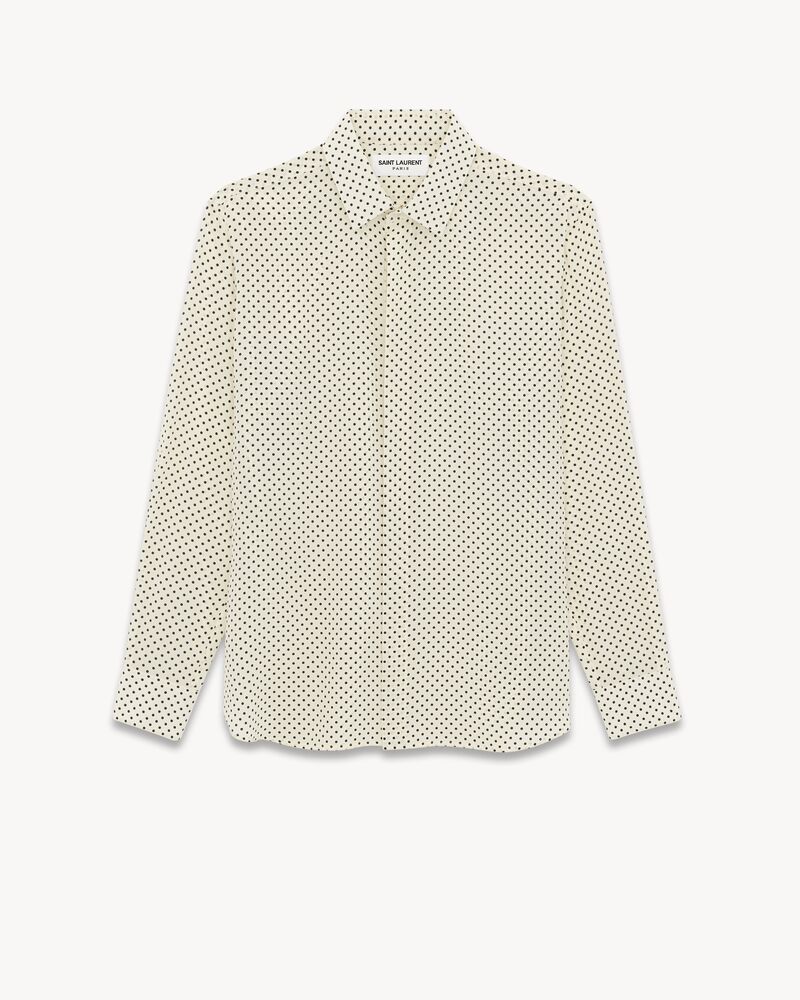 YVES衣领波点双绉衬衫