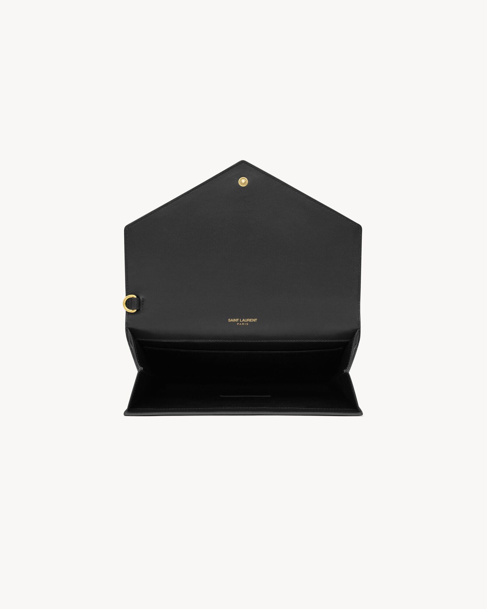 圣罗兰cassandre saint laurent鳄鱼纹压印亮面皮革翻盖手拿包_saint