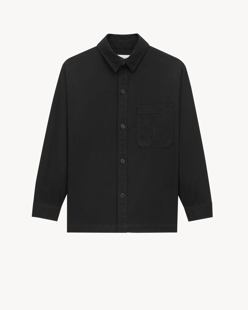 LE CASSANDRE棉质亚麻华达呢衬衫式外套