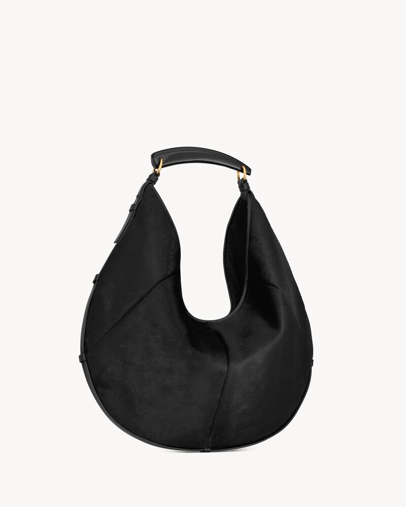 MOMBASA大号马毛效果皮革手袋