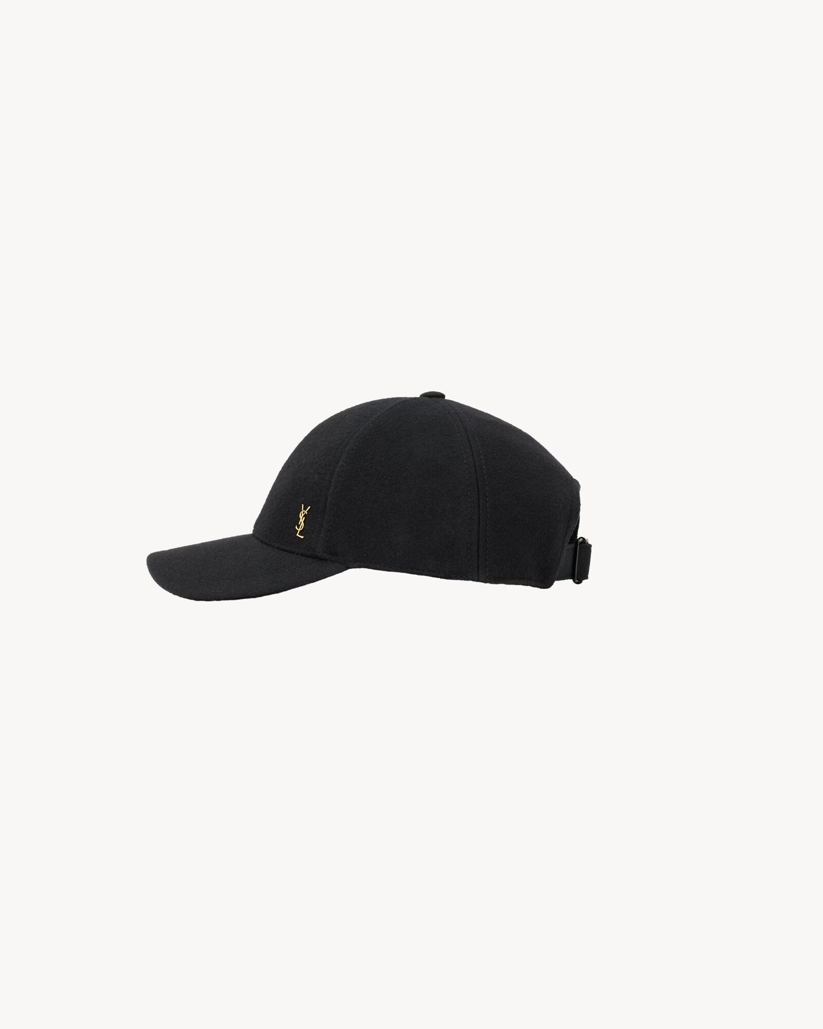 黑色YSL 毛毡棒球帽
