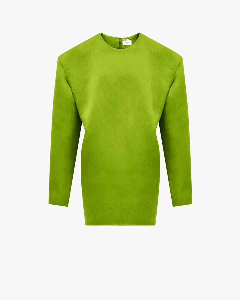 石洗桑蚕丝缎面方正版型连衣裙