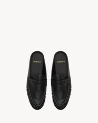 LE LOAFER亮面褶皱皮革穆勒鞋