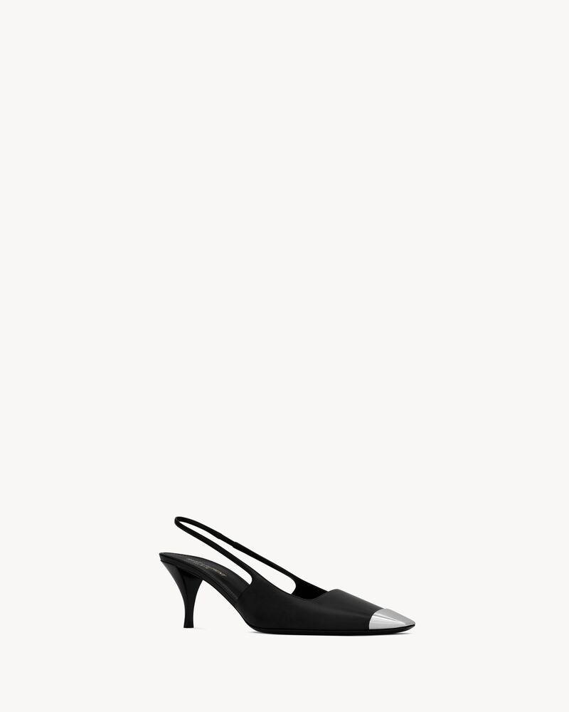 BLADE光滑皮革露跟浅口高跟鞋