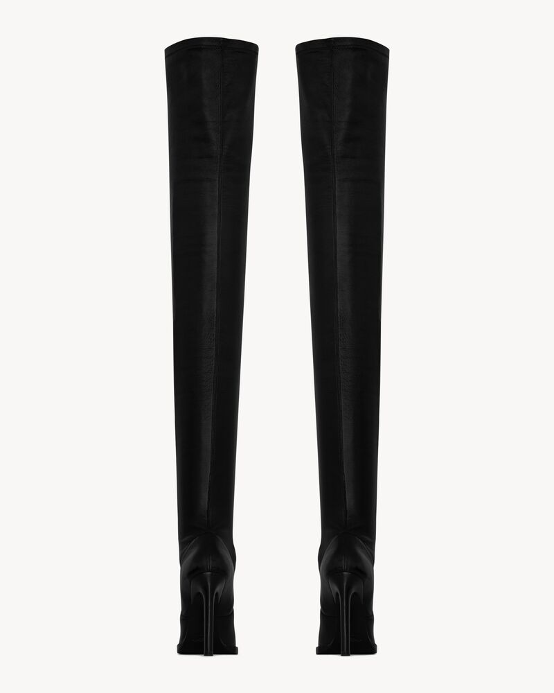 NINA光滑弹力皮革过膝靴