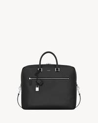 Sac de Jour 大号黑色粒纹软皮公文包